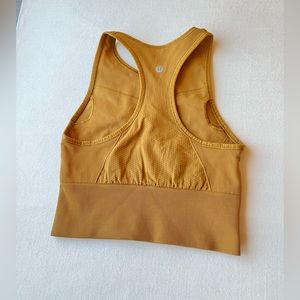 Lululemon longline sports bra size 2 in a burnt mustard yellow tone